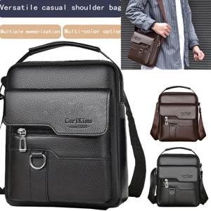 남성용 싱글 숄더 크로스백은 비즈니스 여행에 적합하며 PU 소재로 손으로 들고 다닐 수 있습니다.