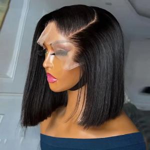 10-16인치 짧은 스트레이트 밥 가발 인모 가발 13x4 HD 레이스 프론트 가발 4x4 5x5 클로저 가발 200% 밀도 저렴한 가발 내추럴 블랙