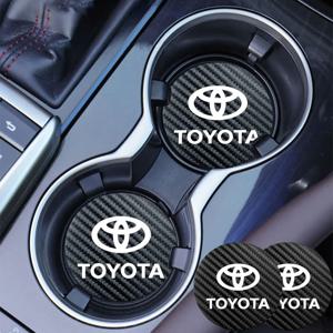 2개 가죽 컵받침 방음 물컵 패드 쿠션 토요타 TRD 가주 레이싱 코롤라 야리스 CHR 아우리스 라브4 프리우스 프라도 베르소용