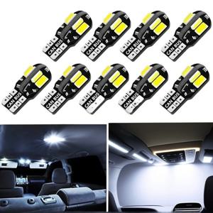 ​ ​ 10개 W5W T10 LED 전구 - 12V 캔버스 오류 없는 자동차 실내 돔 조명 ​ ​