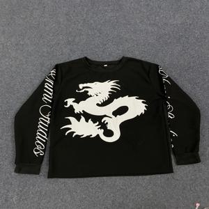 Y2k 영감을 받은 오버사이즈 긴팔 티셔츠 레트로 컬러 팔레트 스타일리시 인스 패션 스웨트셔츠 미적 트렌디 캐주얼웨어