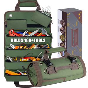 헤비듀티 다용도 전문가용 멀티포켓 공구 롤 휴대용 정리함 (하드웨어 DIY용 다중 수납공간 포함)