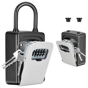 알루미늄 합금으로 제작된 키 잠금 상자, 벽걸이형 키 보관함, 비밀번호 재설정 가능 및 여분의 키 보관 기능 포함.