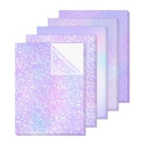 50매 A4 홀로그램 투명 비닐 콜드 라미네이팅 필름 홀로그램 오버레이 8.3x11.7인치 스티커용 접착 비닐 5가지 스타일