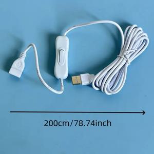 ON/OFF 스위치가있는 2M USB 케이블 연장 코드 USB 케이블 연장 토글 USB 라인 내구성 어댑터 액세서리
