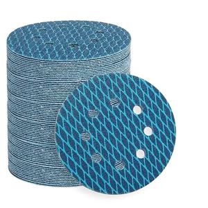 접착식 뒷면이 있는 5인치 8홀 다이아몬드 모양 샌딩 디스크 10개, 그릿 40/60/80/100/120/150/180/240/320으로 제공, 궤도 및 무작위 궤도 샌더, 목공, 금속 가공, 막힘 방지 방진 샌드페이퍼 디스크에 적합