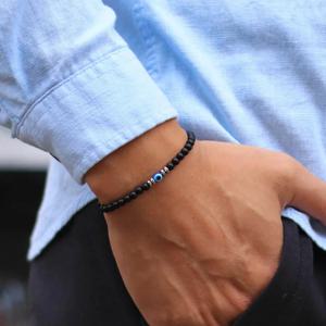 클래식 페르시 팔찌 남성 의류 액세서리 이블 아이즈 천연 4mm Howlite Tiger Eyes Stone Wrap Braslet Healing Homme Joias