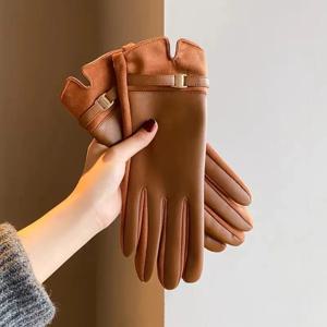 2025년 신상 여성용 겨울 장갑 따뜻하고 플러시한 두꺼운 방한 운전용 터치스크린 장갑 야외 사이클링용