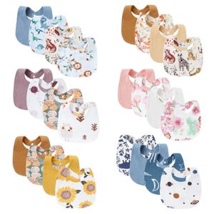 4Pcs 신생아 Bibs 세트 100% 코 튼 아기 타액 수건 소녀 소년 유아 액세서리 유아 앞치마 어린이 Bib Burp Cloths