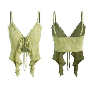 여름 Y2k 옷 섹시한 크롭 탑 여성 코르셋 레이스 붕대 티셔츠 캐미솔 여성 슬링 탱크 탑 패션 민소매 양복 조끼