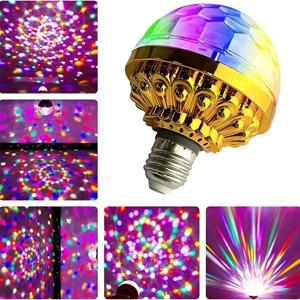 RGB 소형 매직 LED 회전 조명 프로젝터 램프, 디스코 KTV 파티 바 웨딩 크리스마스 휴일 조명, 무대 조명, E27 전구