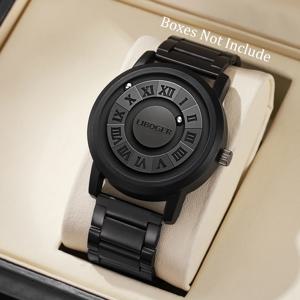 패션 마그네틱 서스펜션 남성 비즈니스 쿼츠 시계 로마 다이얼 시계 남성용 시계 Relogio Masculino(상자 없음)