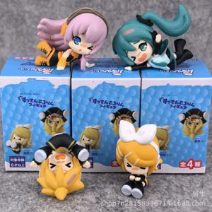 4개/세트 하츠네 미쿠 랜덤박스 장난감 수면 시리즈 애니메이션 피규어 스노우 미쿠 메이코 카이토 인형 선물 모델 장난감 수집용 장식품