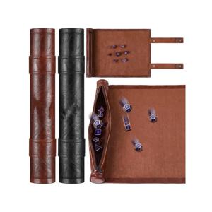 접이식 주사위 트레이 롤링 매트 지퍼 PU 가죽 스크롤 주사위 가방 다면체 주사위 홀더 파우치 DND RPG 주사위 보관 가방