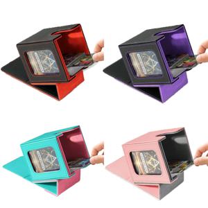 MTG 유희왕 TCG 100+ 카드 수납 가능 트레이딩 듀얼 커맨더 덱 박스 PU 가죽 덱박스 디스플레이 창 포함 PKM 매직용