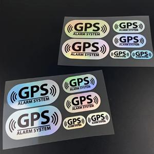 6 개/대 반사 레이저 GPS 경보 시스템 자동차 스티커 방수 DIY 자동차 창 측면 후면 유리 장식 비닐 스티커