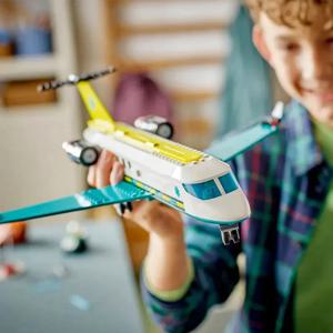 긴급 항공 구급기 비행기 시티 공항 비행기 60465 블록, 항공 의료 구조 항공기 조립 모델 세트