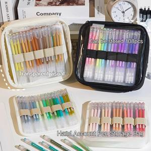 Languo 컬러 젤 펜 케이스 다층 36/108pcs 간단한 편지지 주최자 다기능 보관 가방 학생 선물