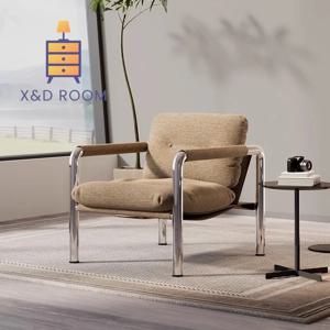 XD 이탈리아 미니멀리스트 디자이너 스테인리스 스틸 소파 의자 창의적인 싱글 시트 거실 발코니 레저 의자 레이지 소파
