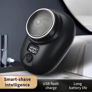남성용 면도기 USB 충전식 휴대용 전기 면도기 LED 배터리 디스플레이 방수 미니 여행용 회전식 면도기
