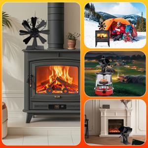 새로운 8날개 열 구동 스토브 팬, 장작 난로용 조용한 환경 친화적 팬 히터 도구, 효율적인 열 분배