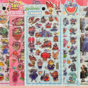 디즈니 주토피아 릴로 스티치 겨울왕국 3D 입체 스티커 애니메이션 만화 데칼 DIY 노트북 냉장고 휴대폰 케이스 다이어리 장식 스티커