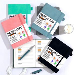 비밀번호 키퍼 도서 컴퓨터 비밀번호 주최자 도서(알파벳 탭 포함) 계정 세부 정보용 포켓 주소 로그 노트