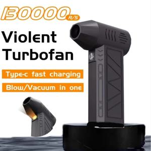 미니 강력 에어 블로워 130000RPM 브러시리스 휴대용 전기 터보 제트 팬 풍속 32m/s 과열 방지 4000mAh 배터리