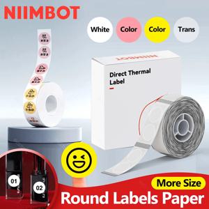 라운드 Niimbot D11 D110 D101 스티커 라벨 투명 흰색 방수 열전사 용지 NIIMBOT 미니 휴대용 라벨 메이커용