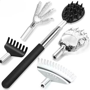 1-5개 텔레스코픽 등 긁개 연장형 마사지기 가려움 완화 바디 릴렉스 스크래퍼 마사지 릴렉스 크리스마스 선물