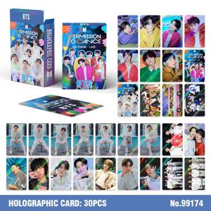 30개 레이저 포토카드 K팝 스타 컬렉션 로모 카드 홀로그램 플래시 카드 팬 선물