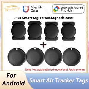 1-4PCS 미니 GPS 로케이터 안드로이드 분실 방지 알람 구글 파인드 허브 지갑 키 스마트 태그 강력한 자기 흡착 실리콘 쉘