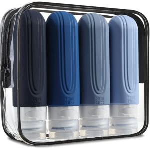 미세스드라이 여행용 화장품 용기, 샴푸, 컨디셔너, 로션용 리필 가능한 액체 실리콘 짜낼 수 있는 여행용 액세서리