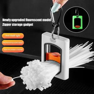 휴대용 형광 케이블 타이 정리기 재사용 가능한 지퍼 타이 홀더 전기 와이어 타이 클립 케이블 타이 보관 도구