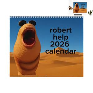 마커스 더 웜 2026 벽걸이 달력 재미있는 캐릭터 포스터 스타일 날짜 플래너 금속 고리 포함 가정 사무실 기숙사용