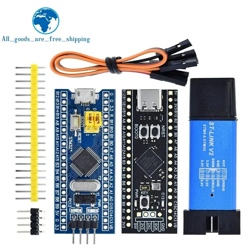 TZT STM32F103C8T6 CH32F103C8T6 ARM STM32 최소 시스템 개발 보드 STM32F401 STM32F411 + ST-LINK V2 다운로드 프로그래머