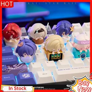 미호요 혼카이 스타 레일 애니메이션 피규어 블라인드 박스 시리즈 2 기계식 키보드 키캡 게임 선물 WASD ESC 팁 키캡 세트