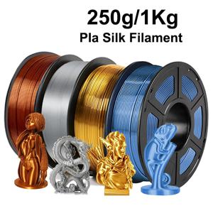 250g 1Kg 실크 구리 3D 프린터 필라멘트 PLA 1.75mm 실크 골드 PLA 3D 프린팅 재료 반짝이는 실크 실버 블루 PLA 0.25Kg