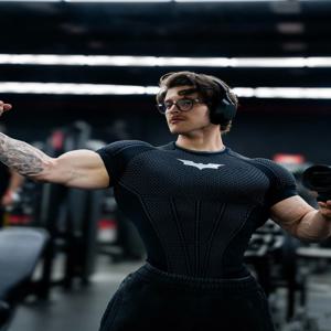 남성용 근육질 퀵 드라이 슬림핏 반팔 운동 티셔츠 헬스 피트니스 러닝 스포츠 보디빌딩 남성 캐주얼 셔츠