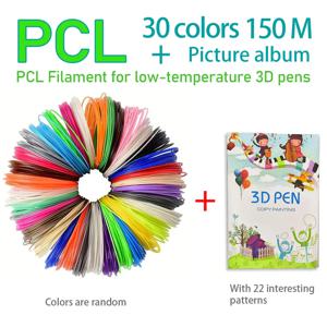 3D 프린팅 펜 PCL 필라멘트 1.75mm 멀티컬러 세트(창의적인 드로잉 앨범 포함) 유니버설 60-100 ℃   3D 펜 브러시 라인 재료용