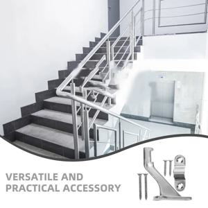2 세트 계단 난간 브래킷 실내 실외 계단용 스테인레스 스틸 헤비 듀티 금속 난간 지지대 하드웨어 고정 키트