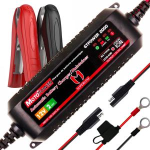 MOTOPOWER 2AMP 납산 배터리 및 리튬 이온 배터리 오토바이 보트 용 자동 스마트 12V 차량용 배터리 충전기