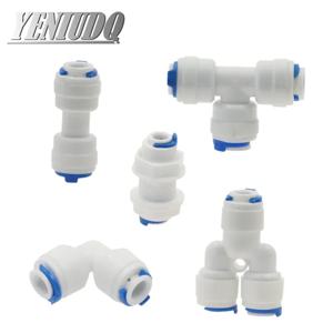1pcs RO 워터 호스 연결 스트레이트 엘보 티 크로스 1/4 