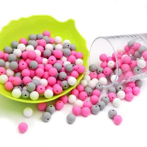 BOBO.BOX 뜨거운 9MM 20pcs 실리콘 목걸이에 대 한 라운드 느슨한 실리콘 구슬 DIY 실리콘 Teething 목걸이 아기 Teether BPA 무료