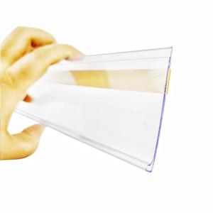 50pcs H7cm 플라스틱 PVC 클립 홀더 가격 토퍼 사인 라벨 디스플레이 상품 데이터 스트립 선반 접착 테이프