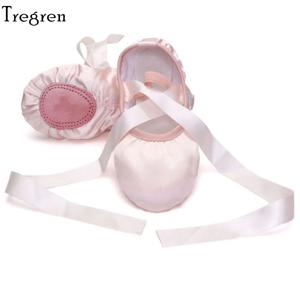 Tregren 키즈 여자 발레 신발 유아 어린 어린이 체조 플랫 리본 분할 스웨이드 단독 댄스 신발