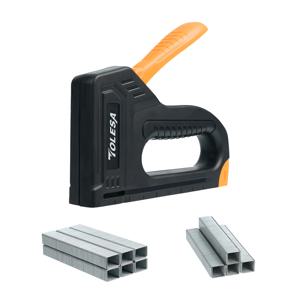 TOLESA 목재 라이트 듀티 가정용 스테이플 건 수동 스테이플러 1200 스테이플이있는 실내 장식 네일 건 홈 장식 목공 도구