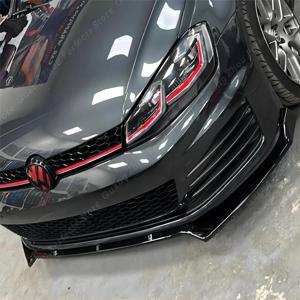 Maxton 스타일 글로스 블랙 프론트 범퍼 스플리터 립 VW 골프 7 7.5 GTI GTD R R-라인 2013-2020 범퍼 디퓨저 스포일러 가드