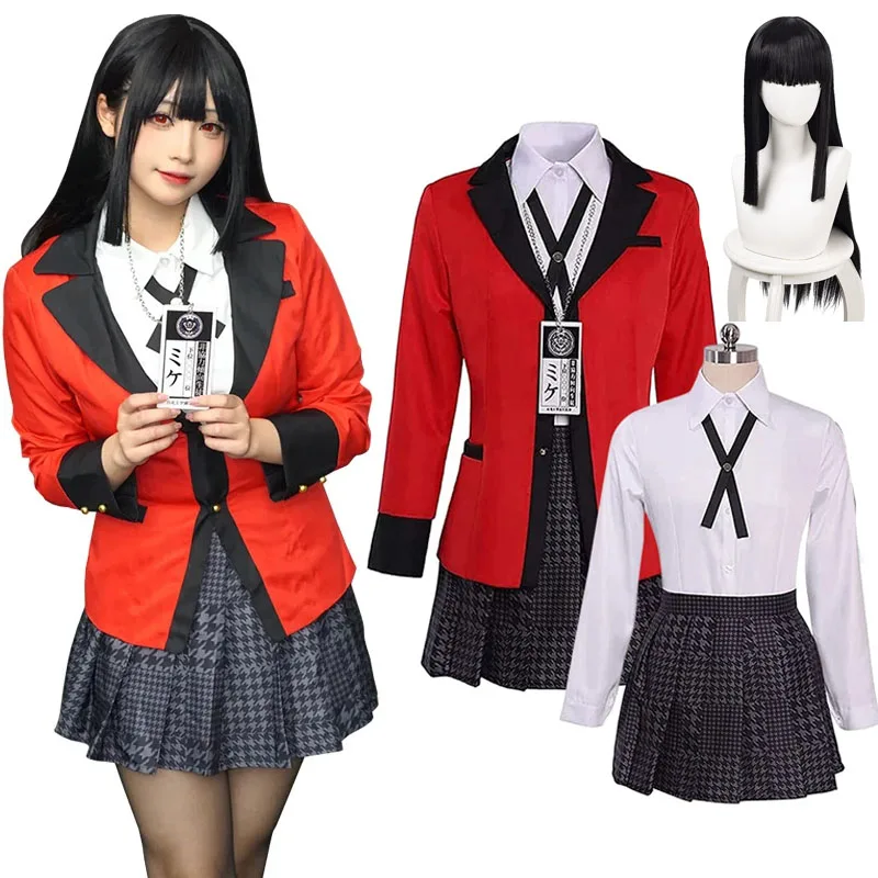 Anime Kakegurui Jabami Yumeko 코스프레 의상 할로윈 사야카 강박 도박꾼 일본 여고생 JK 유니폼 할로윈 Cos