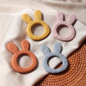 2024 새로운 아기 Teether 당근 토끼 모양 실리콘 Teether 젖니가 남 장난감 키즈 감각 교육 젖니가 남 장난감